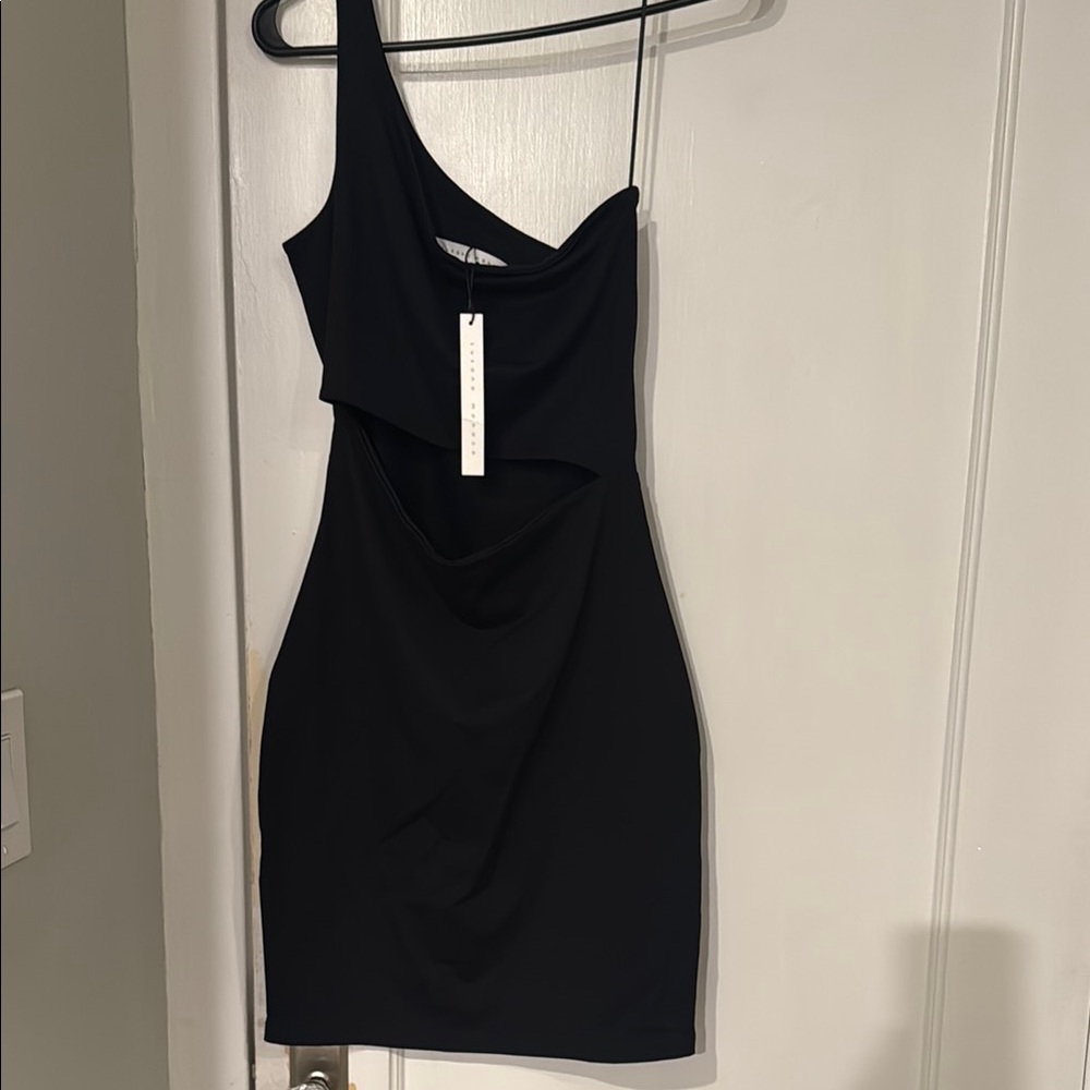 Susana Monaco Black One-Shoulder Dress